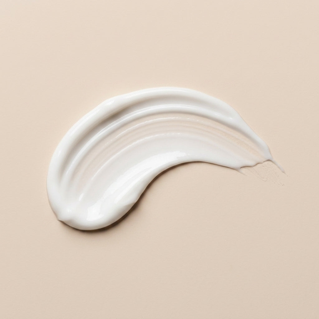 ZAYNA Sable et Mer white cream texture swatch on a neutral beige background